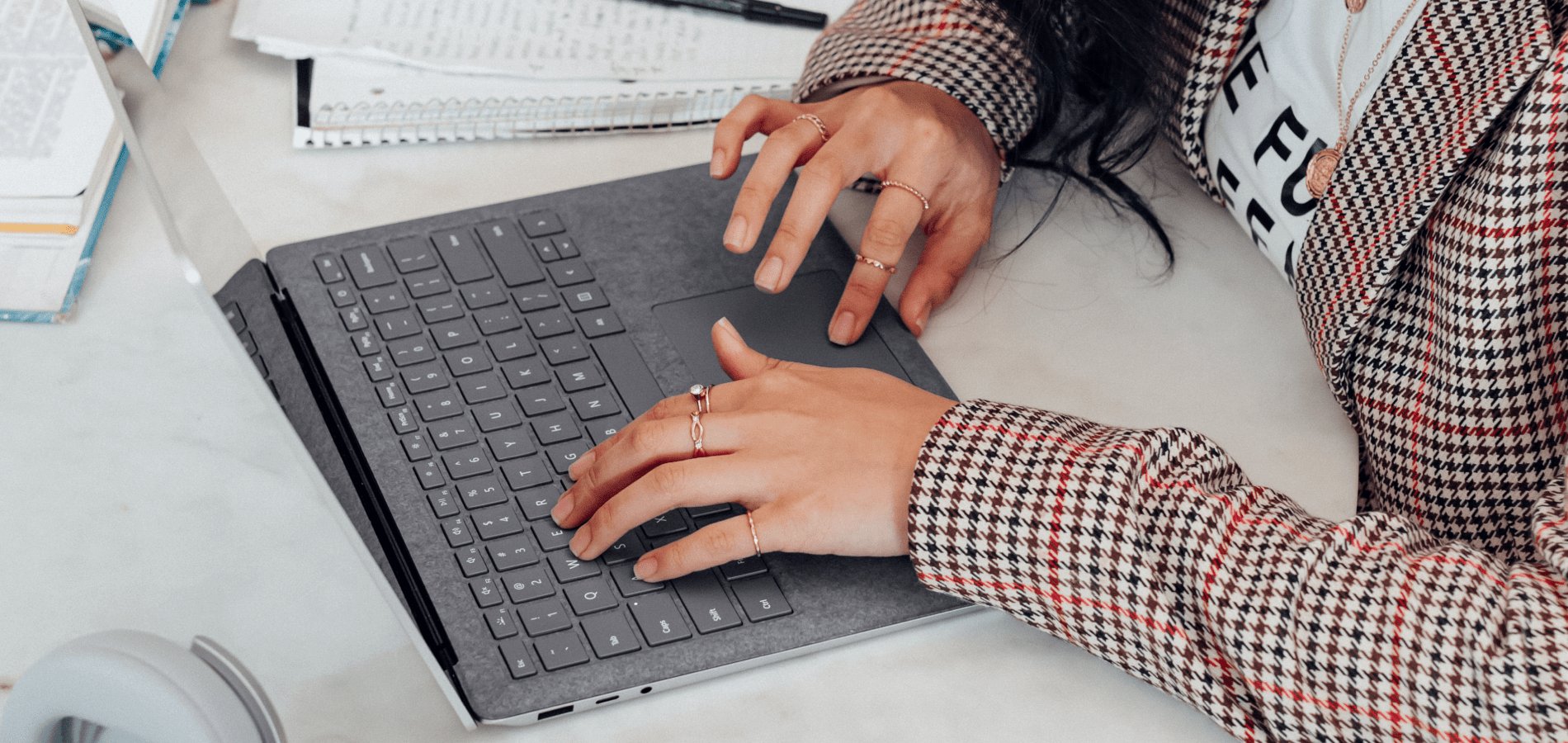 Woman at a laptop