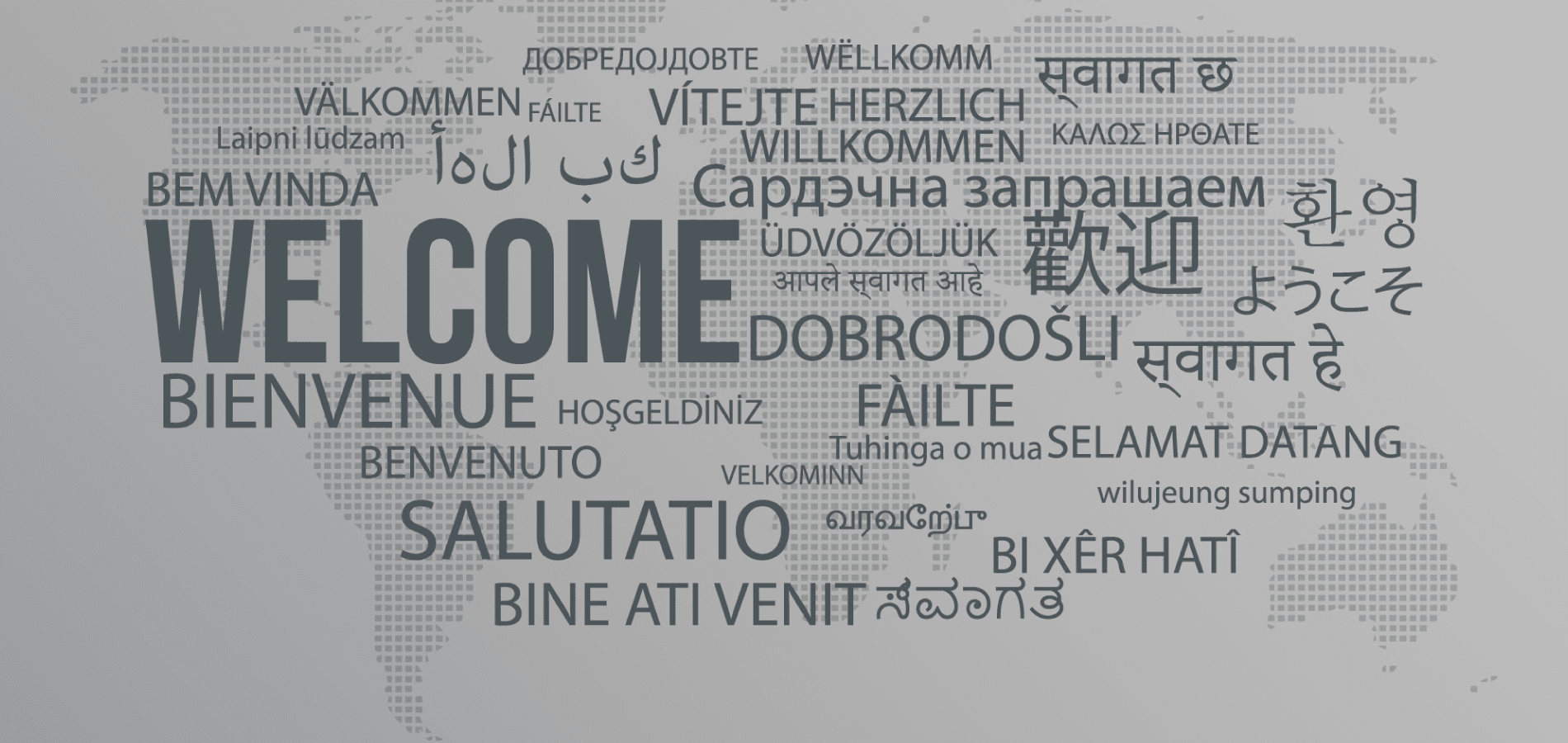 Welcome in various languages around the world