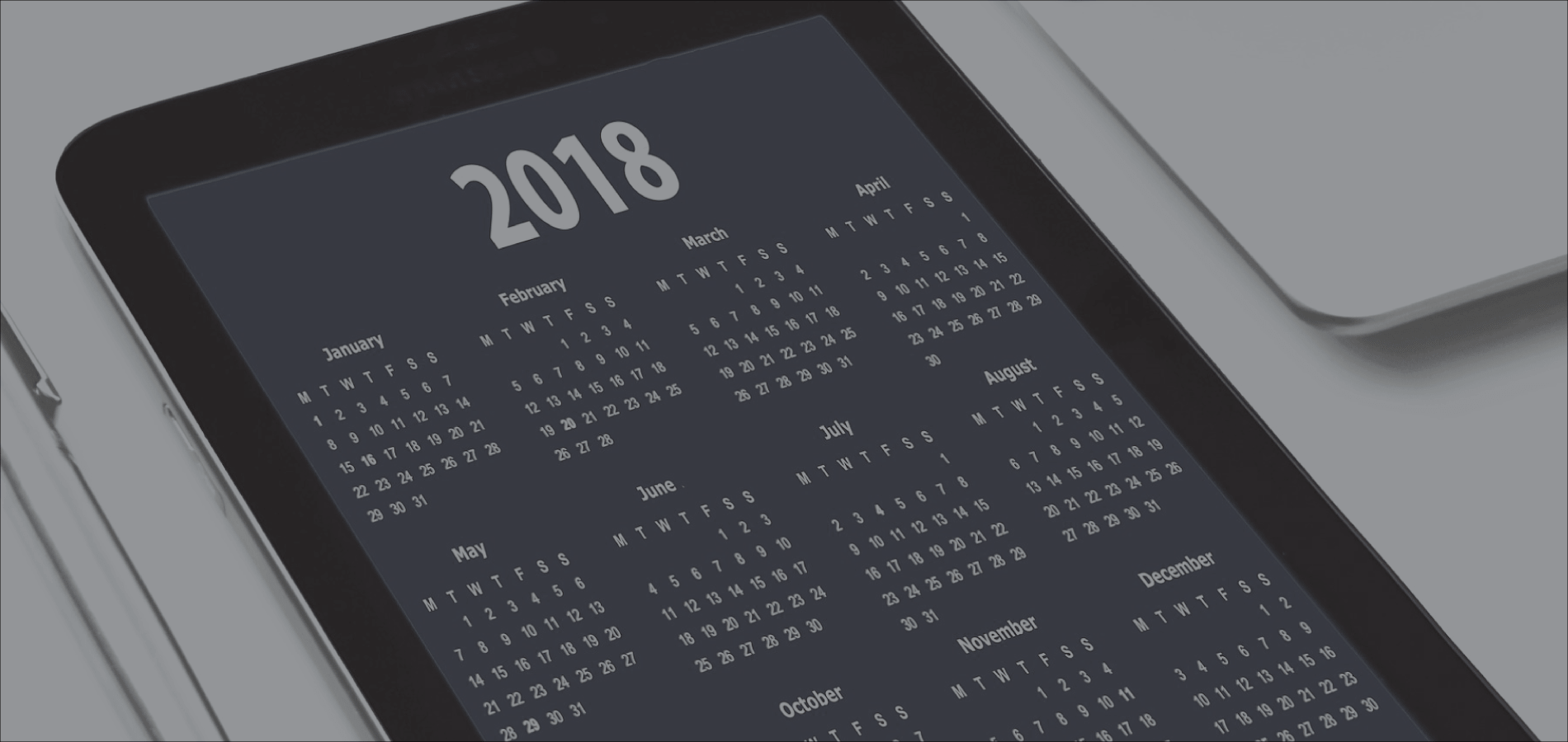 2018 Calendar on phone