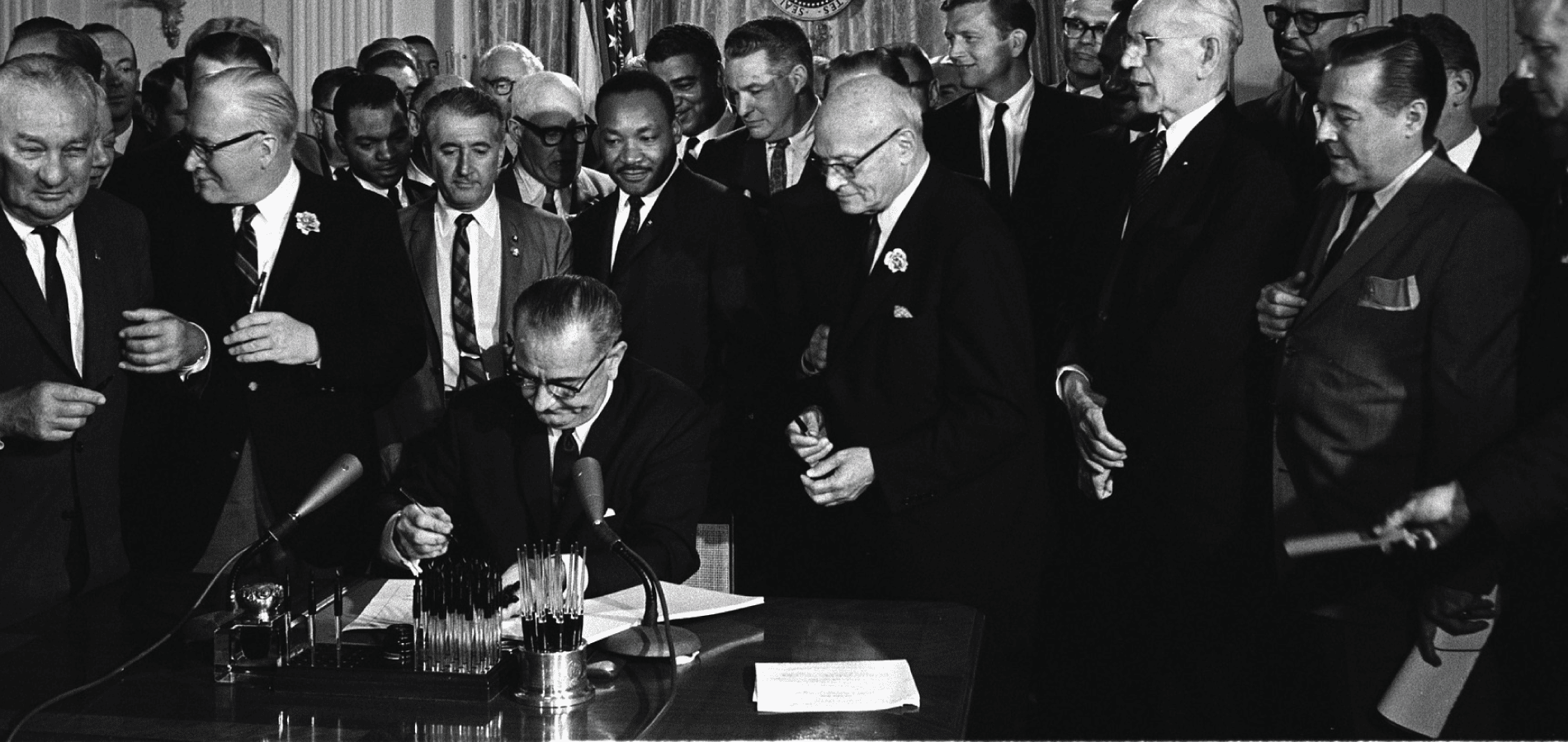 President Johnson signing act