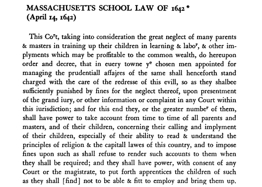 Massachusetts School Law of 1642