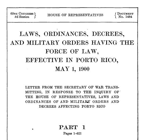 1900 laws of Puerto Rico