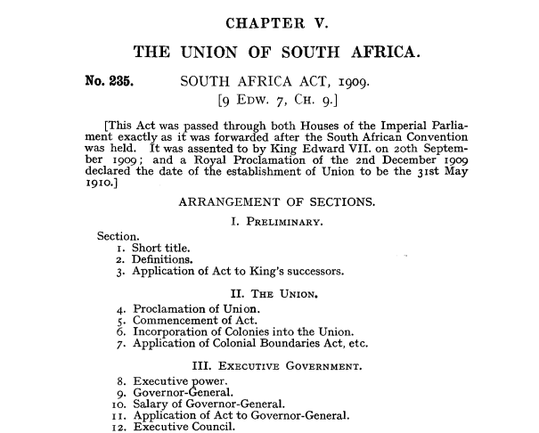 Union of South Africa Act