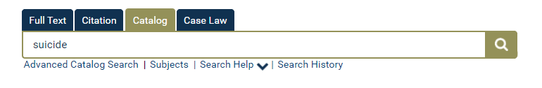 Screenshot of Catalog Searching in HeinOnline