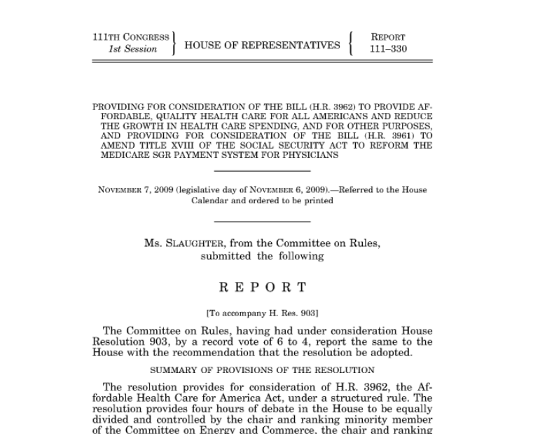 Screenshot of House Report in HeinOnline's Serial Set