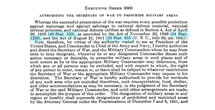 Screenshot of executive order 9066 in HeinOnline