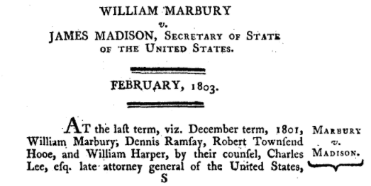 Marbury v. Madison case