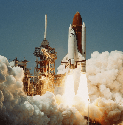Space Shuttle Challenger taking off