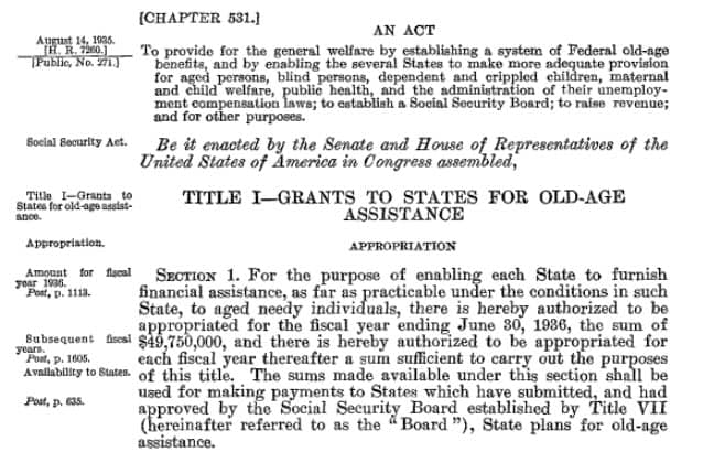Social Security Act in HeinOnline