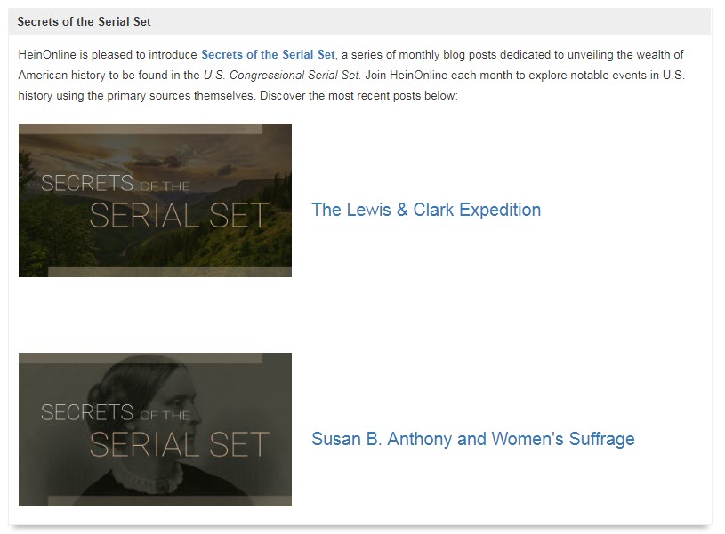 Screenshot of Secrets of the Serial Set blog series