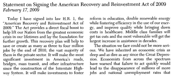 Screenshot of American Recovery and Reinvestment Act of 2009 in HeinOnline