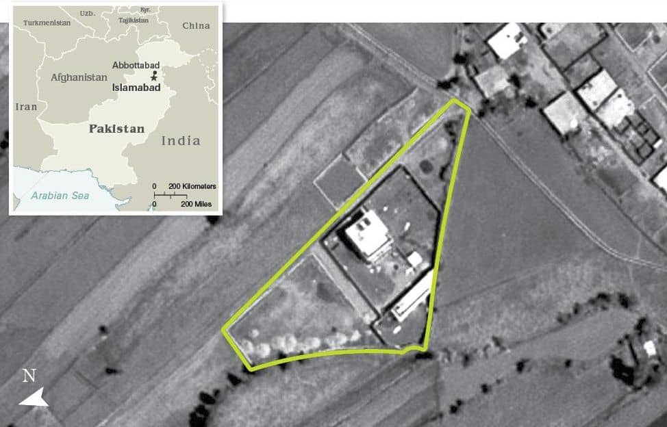 CIA Aerial view of Osama Bin Laden's compound