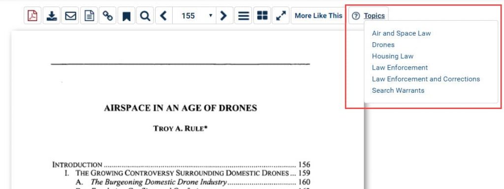 Screenshot of Airspace Age of Drones article featuring topics