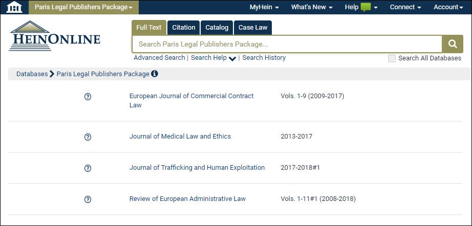 Paris Legal Publishers Package landing page