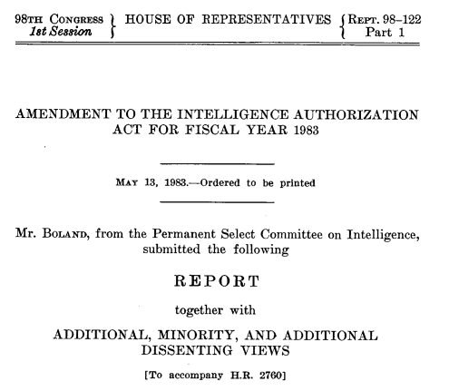 Screenshot of the Intelligence Authorization Act 1983