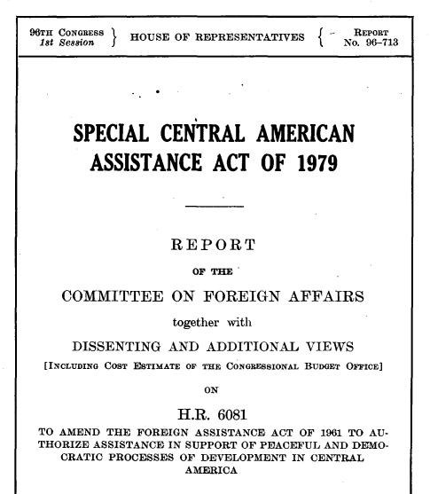 Screenshot of Central American Assistance Act of 1979