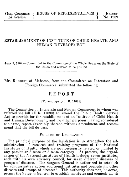 Screenshot of Kennedy's  Maternal and Child Health and Mental Retardation Planning Amendment to the Social Security Act