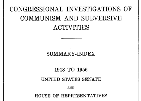 Screenshot of Congressional Investigations cover page