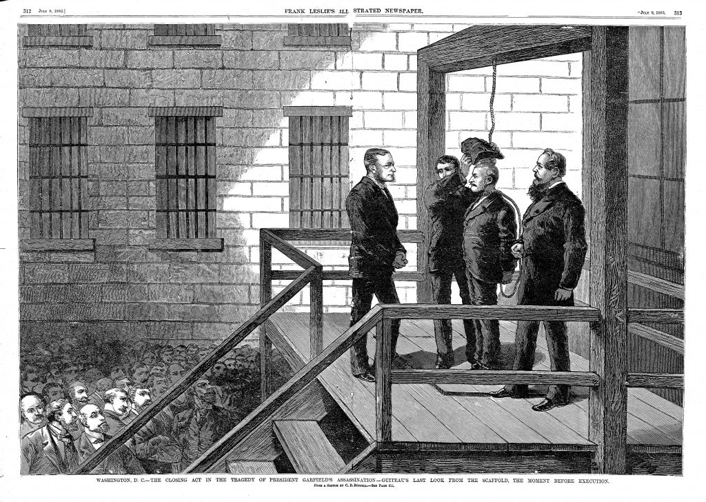 Screenshot of the execution of Charles Guiteau, assassin of President Garfield