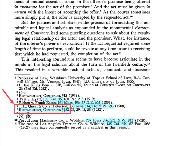 Screenshot of restatement with highlighted citations