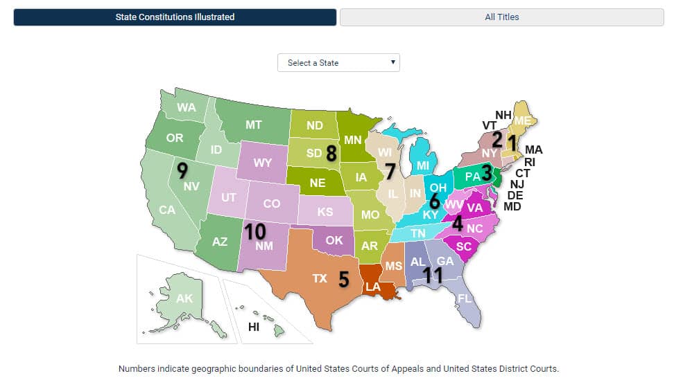 State Constitutions Illustrated landing page, map view