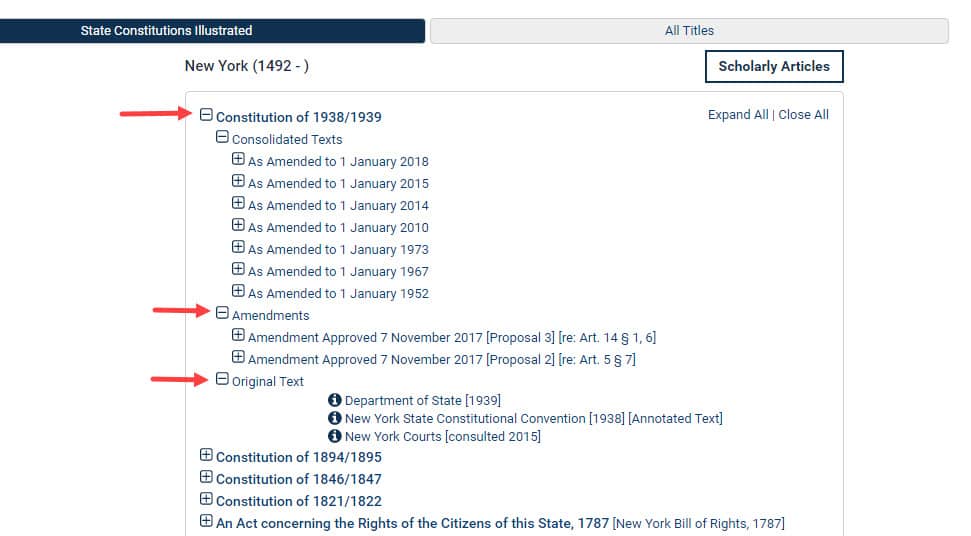 State Constitutions Illustrated searching a state screenshot