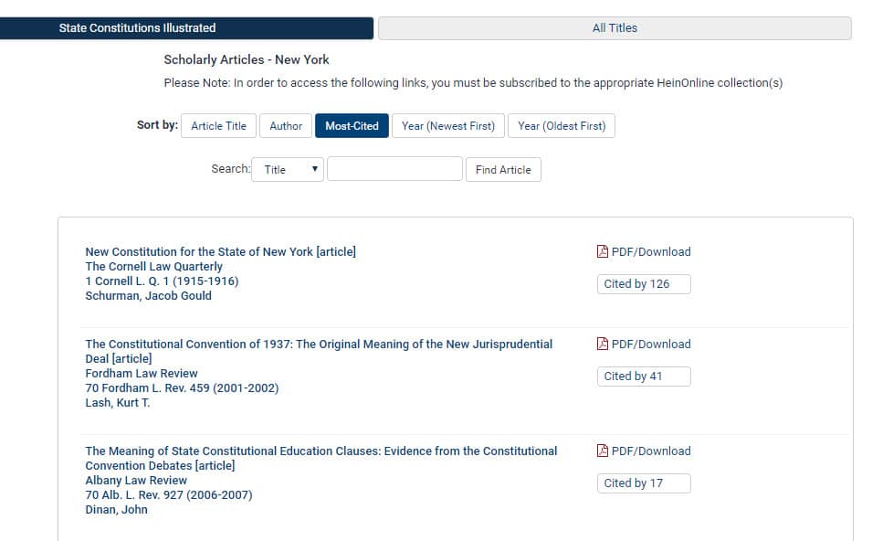 State Constitutions Illustrated scholarly articles screenshot