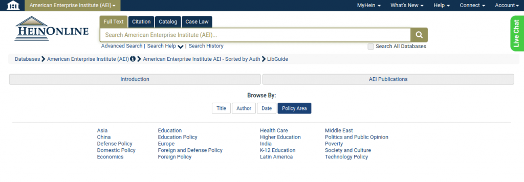 Screenshot of American Enterprise Institute