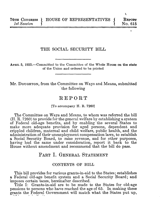 Screenshot of Social Security Act