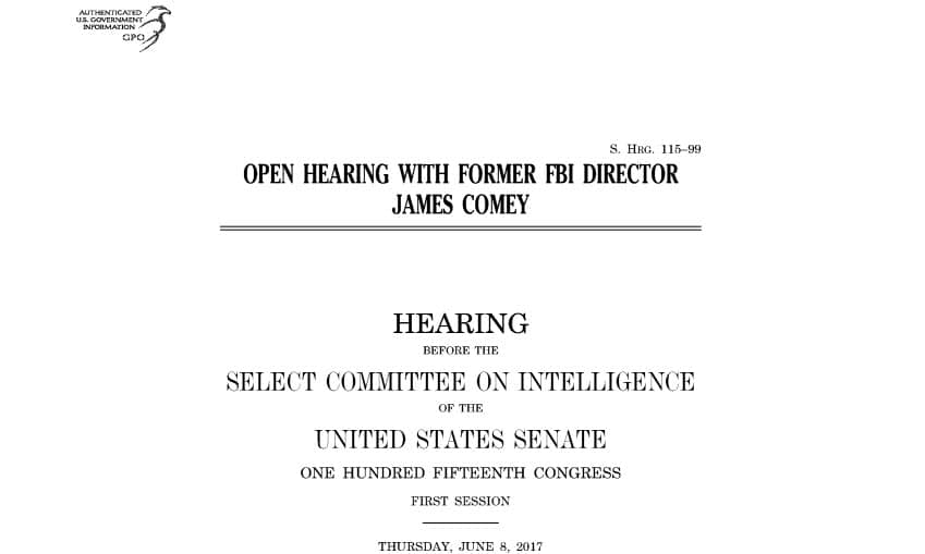 Screenshot of Congressional Hearing