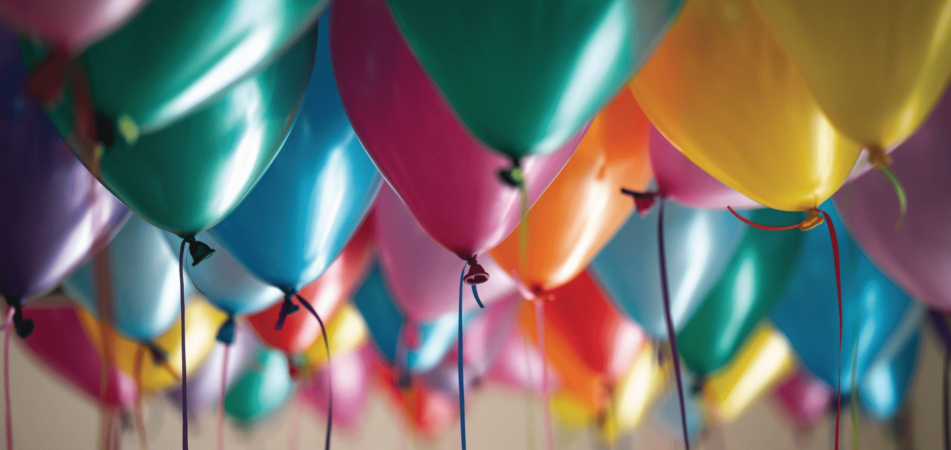 multicolored balloons floating