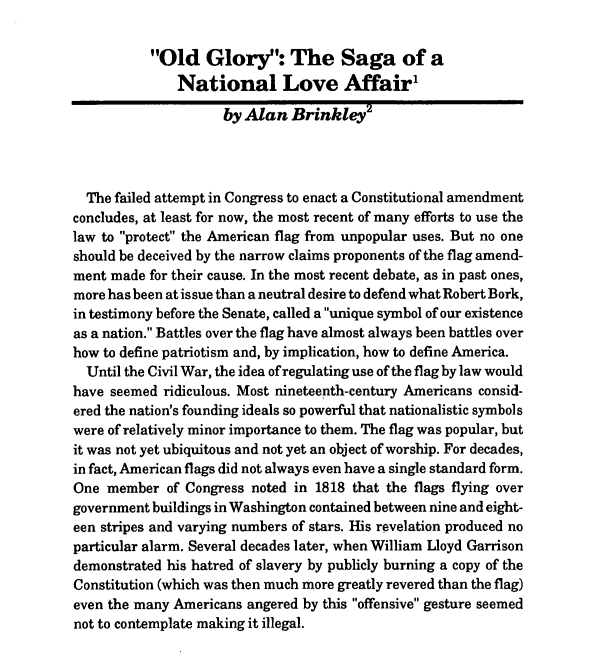 Screenshot of "Old Glory": A Saga of National Love Affair