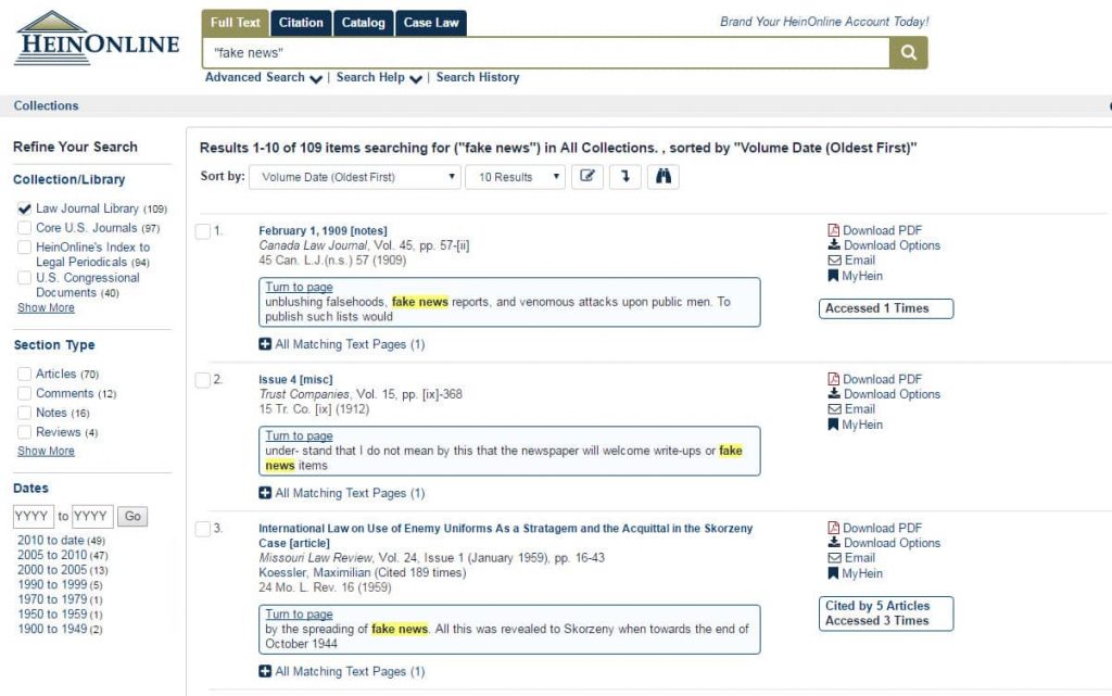 Search results in Law Journal  Library