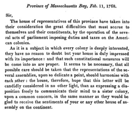 Excerpt from Province of Massachusetts Bay, 1768