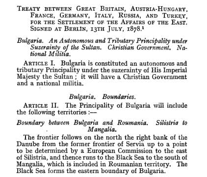 Screenshot of the Treaty of Berlin