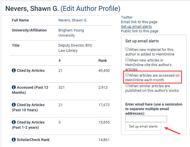 Image of Author Alert section