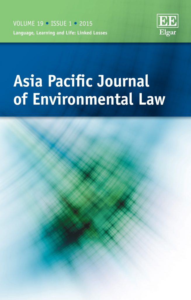 cover of Asia Pacific Journal of Environmental Law