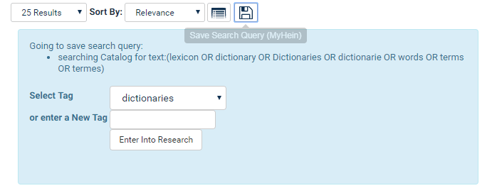 How to Save Search Query in HeinOnline