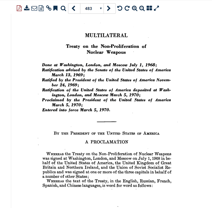 Screenshot of a treaty in HeinOnline