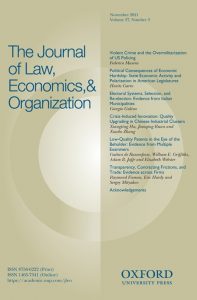 cover of Journal of Law, Economics, and Organization