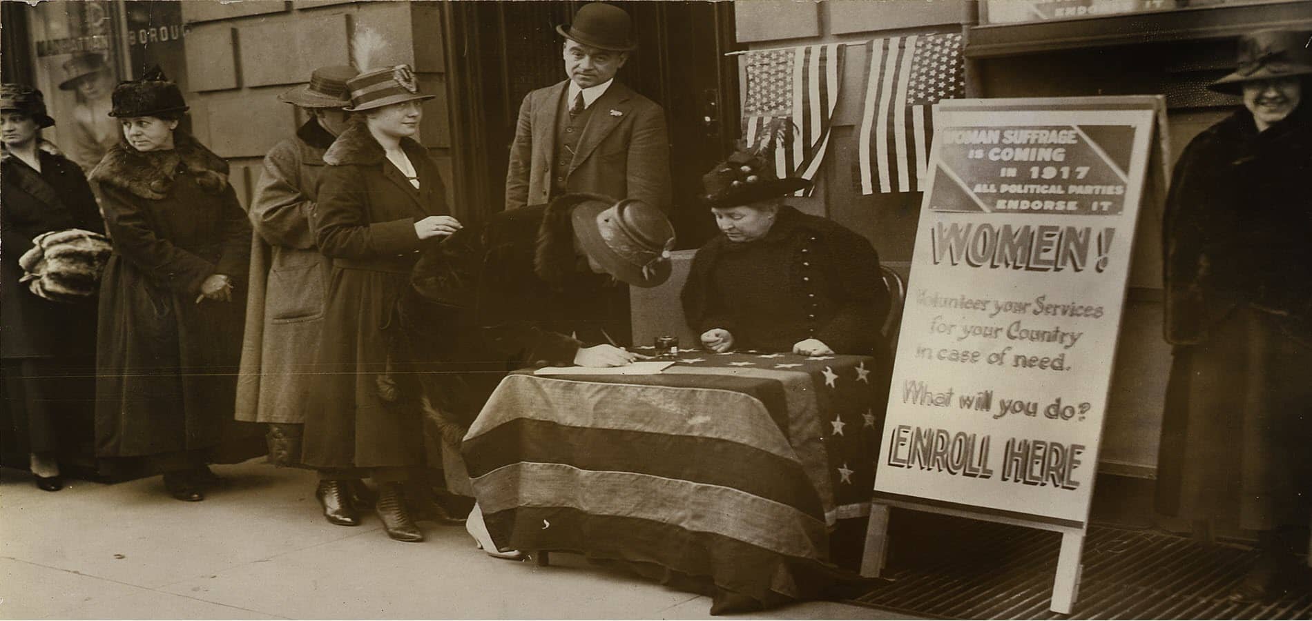 Signing up women voters