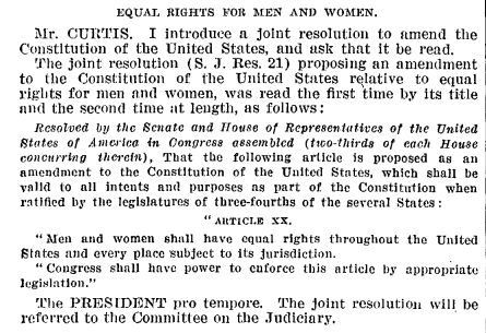 screenshot of Equal Rights Amendment with original verbiage