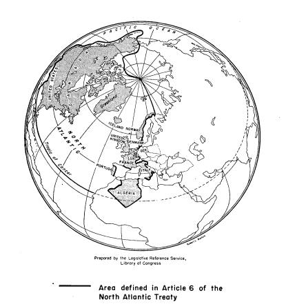 illustration of area defined in Article 6 of North Atlantic Treaty