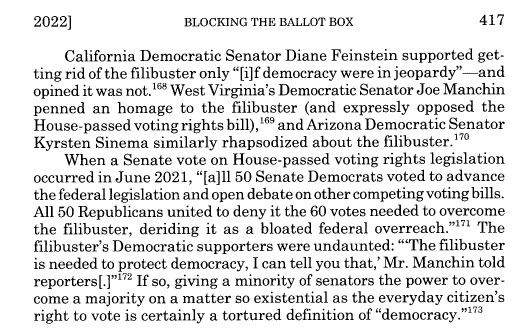 excerpt from article about filibusters