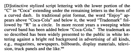 excerpt from article describing the distinctive styling of the Coca-Cola logo