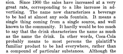 excerpt from The Coca-Cola Company v. The Koke Company of America case