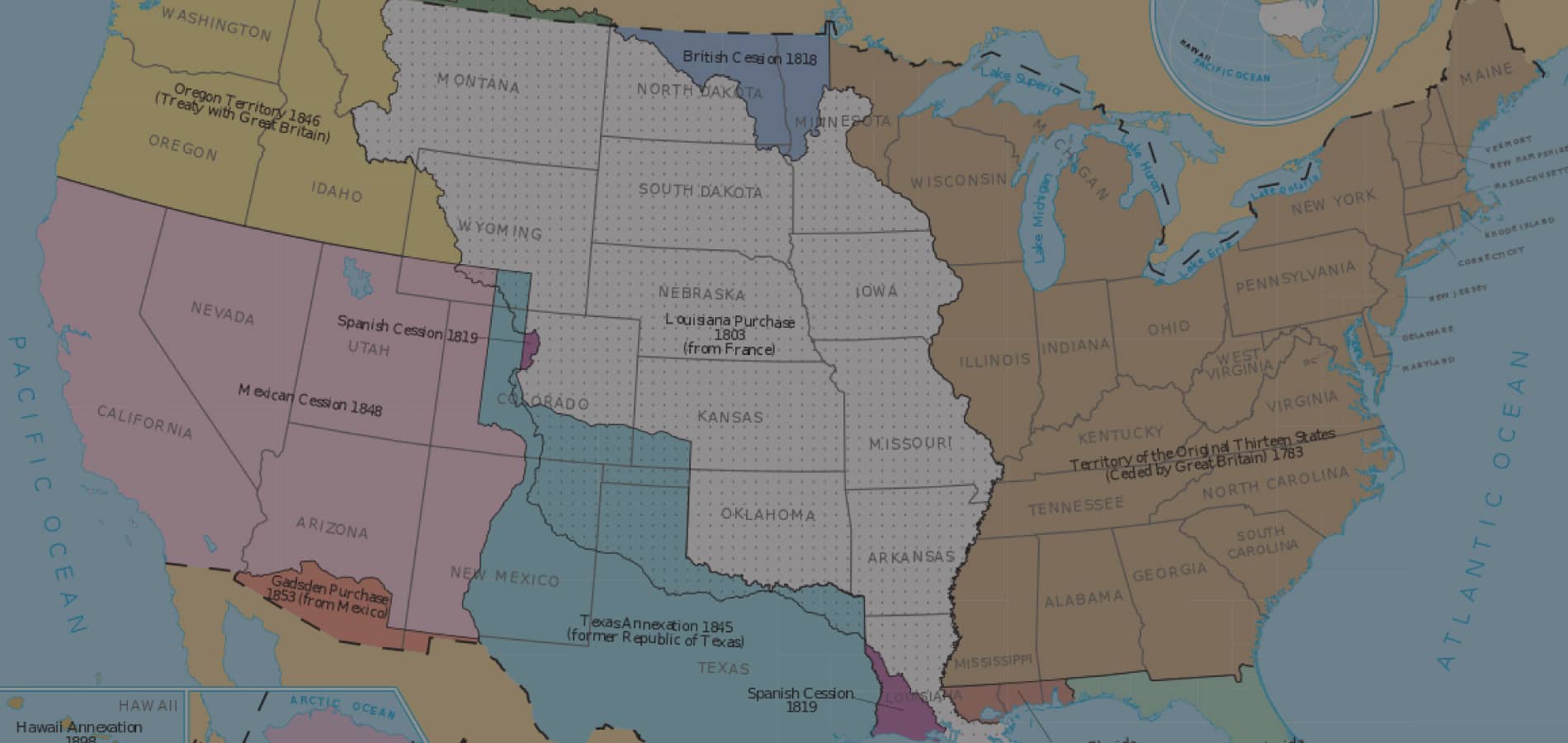 map of United States territorial acquisitions
