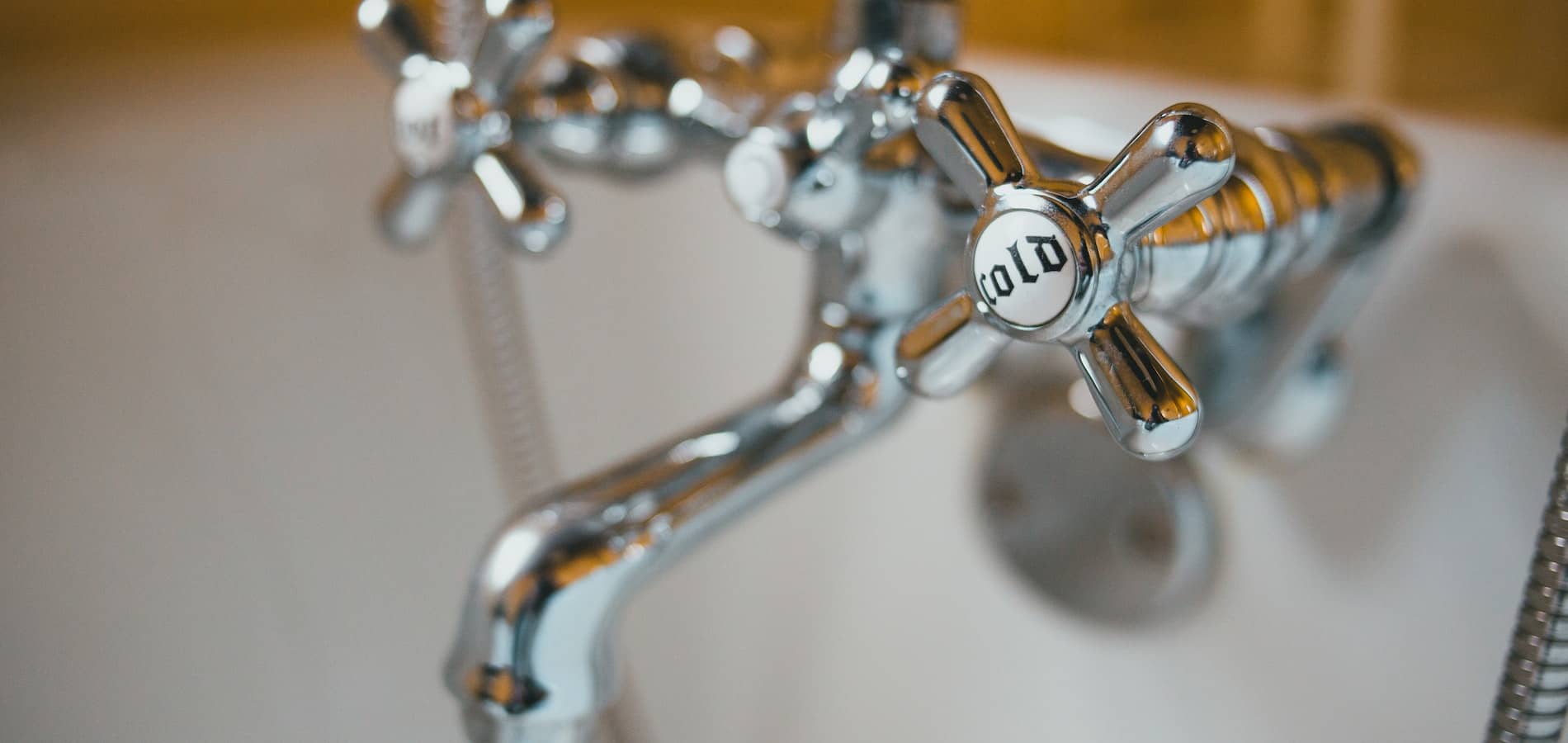 Close up of sink taps