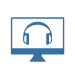 icon of a computer with headphones