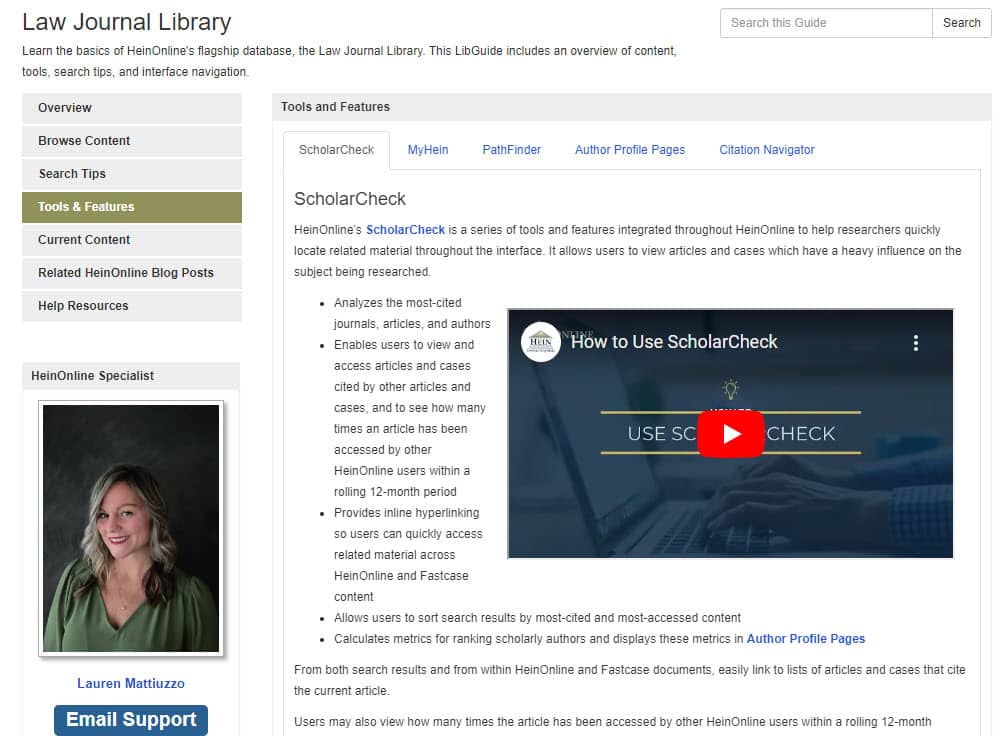 image of Law Journal Library Libguide